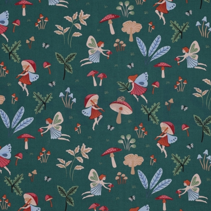 FINE POPLIN FAIRYTALES EMERALD (hover)