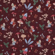 FINE POPLIN FAIRYTALES BURGUNDY (thumbnail)