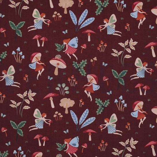 FINE POPLIN FAIRYTALES BURGUNDY #7