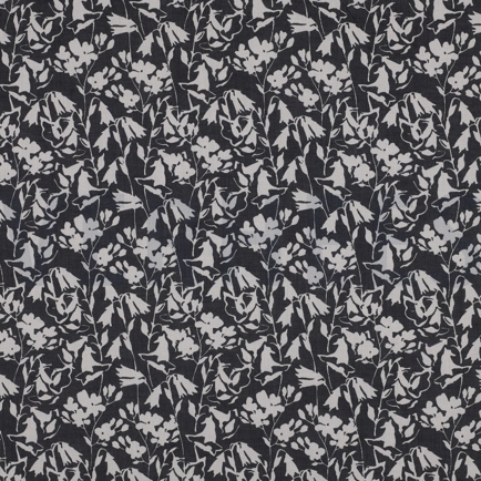 BAUMWOLLE VOILE BLUMEN SCHWARZ (hover)