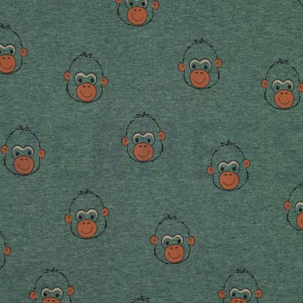JERSEY MELANGE MONKEYS DARK GREEN (hover)