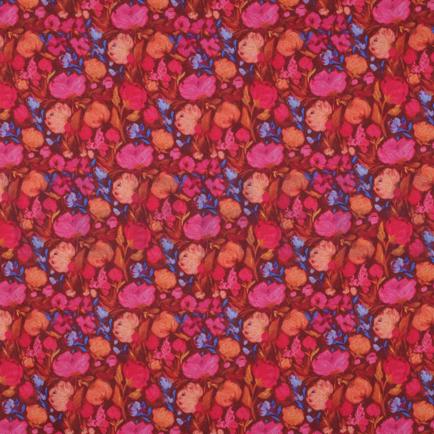 COTTON VOILE DIGITAL FLOWERS BURGUNDY (hover)