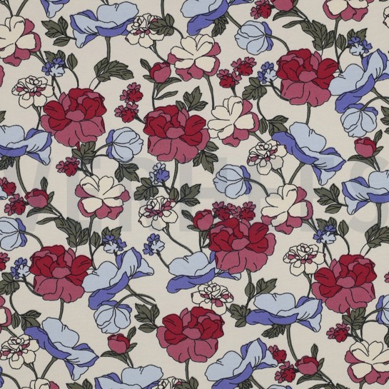 JERSEY GROSSE BLUMEN ECRU #7