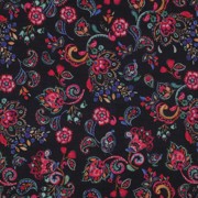 BAUMWOLLE VOILE DIGITAL BLUMEN SCHWARZ (thumbnail)