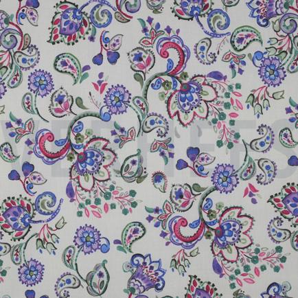 COTTON VOILE DIGITAL FLOWERS OFF WHITE (hover)