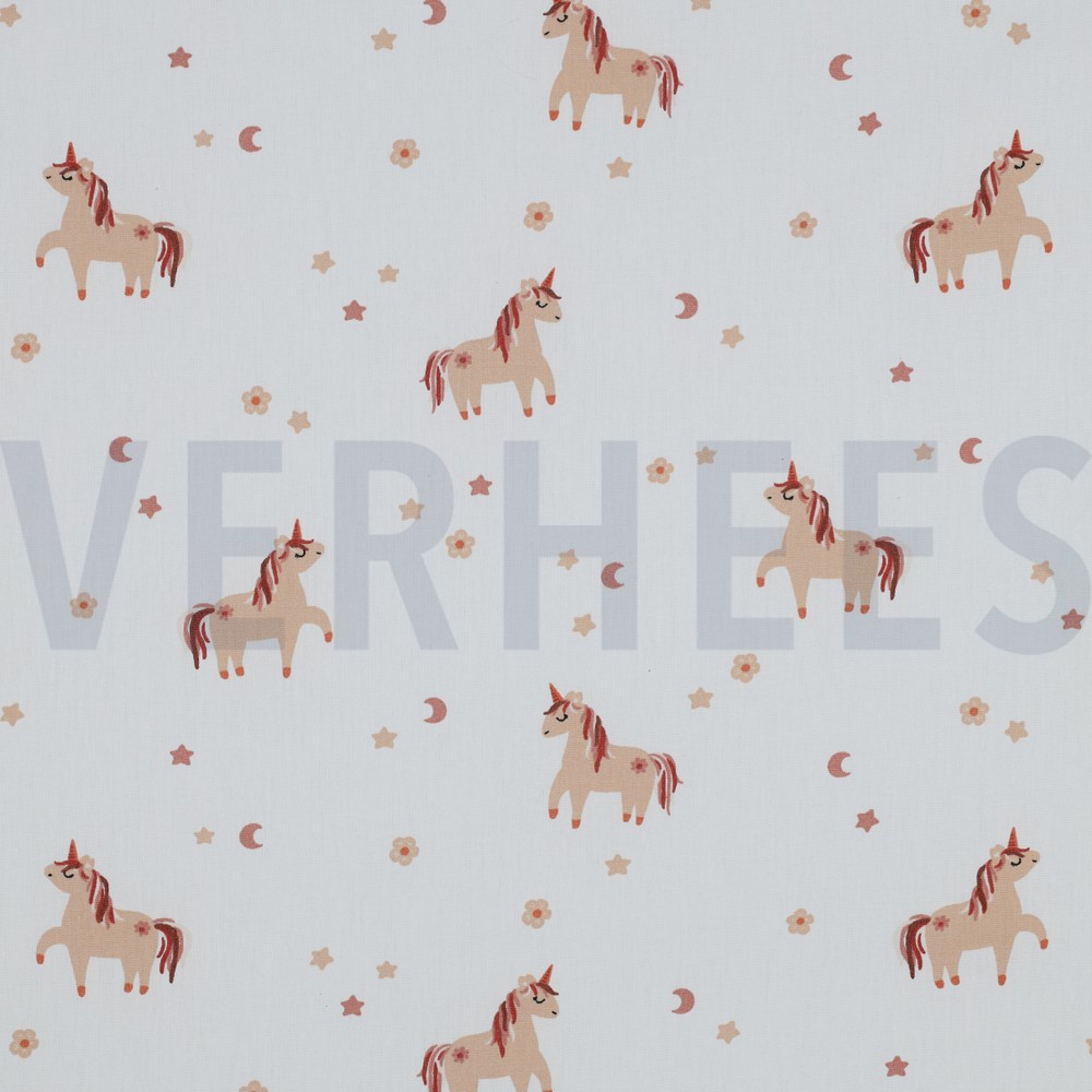 POPLIN UNICORNS WHITE