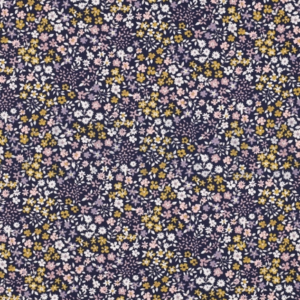 POPLIN SMALL FLOWERS NAVY (hover)