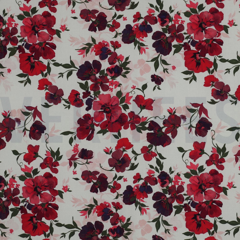 LENZING™ ECOVERO™ DIGITAL FLOWERS OFFWHITE