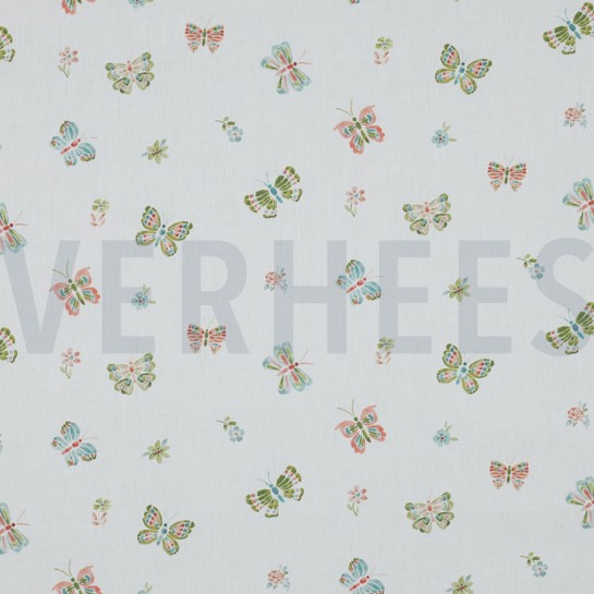 POPLIN DIGITAL BUTTERFLIES WHITE #7