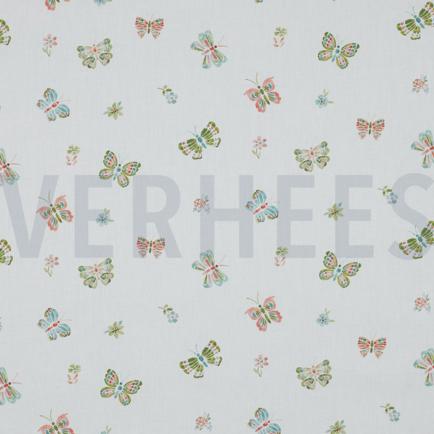 POPLIN DIGITAL BUTTERFLIES WHITE (hover)