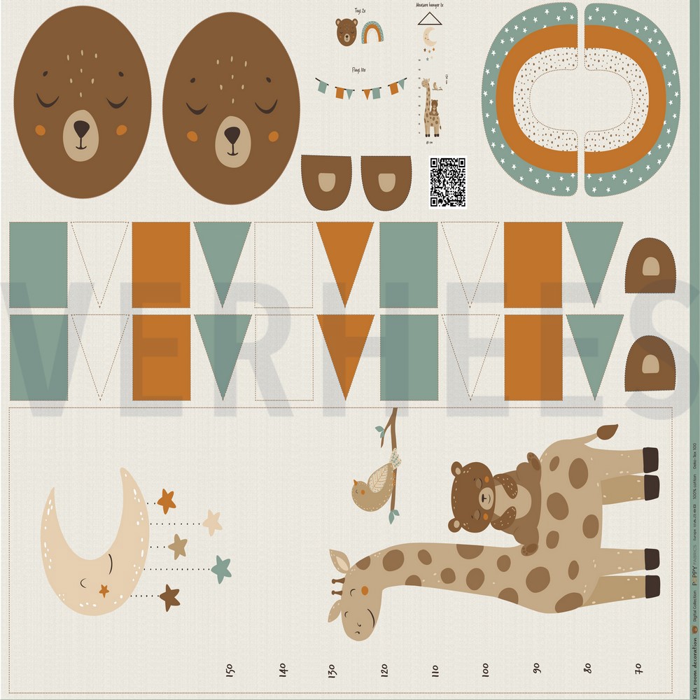 CANVAS DIGITAAL KINDERKAMER DECO PANEEL LINNENLOOK