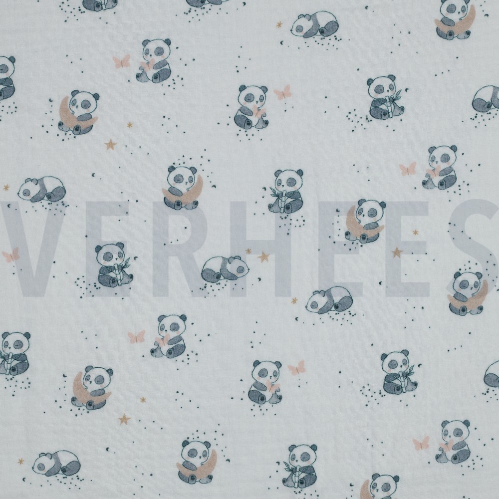DOUBLE GAUZE DIGITAL PANDAS WHITE