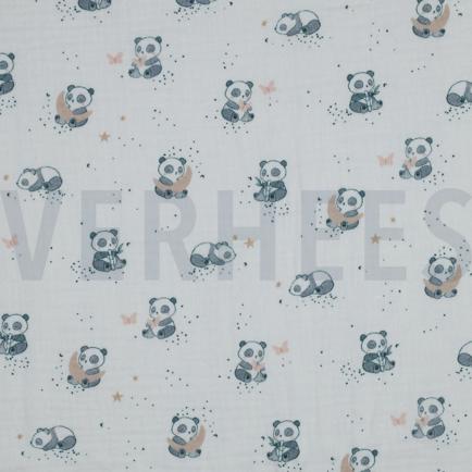 DOUBLE GAZE DE COTON PANDAS BLANC (hover)