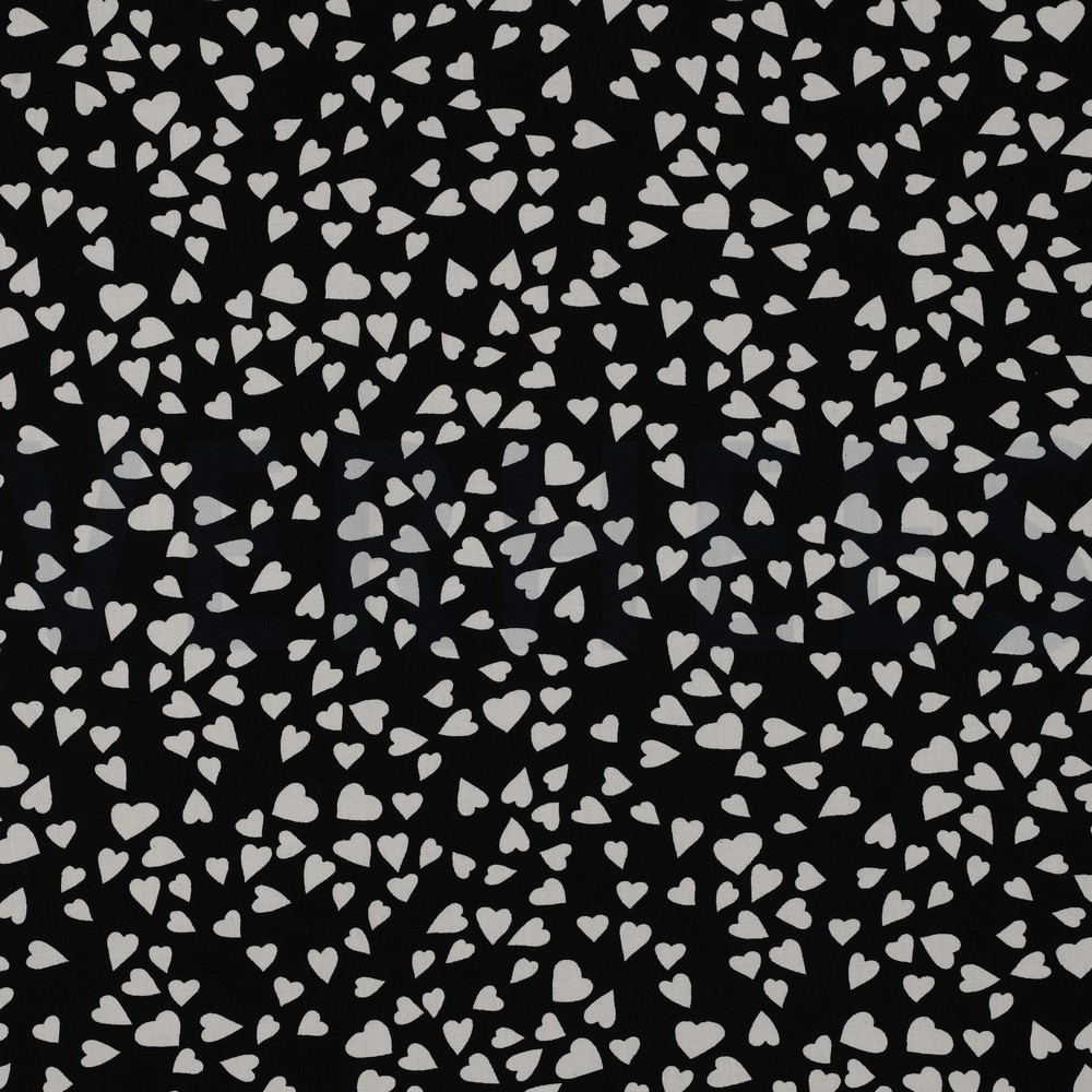 LENZING™ ECOVERO™ HEARTS BLACK