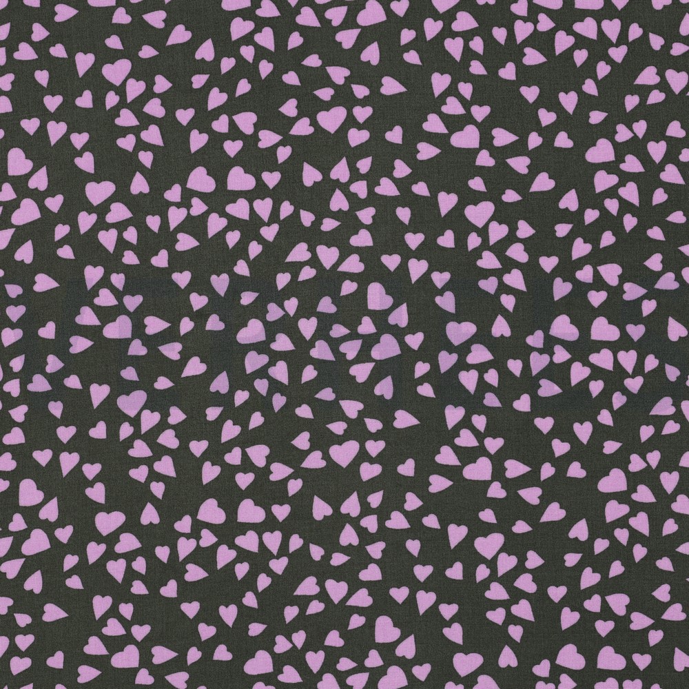 LENZING™ ECOVERO™ HEARTS ARMY GREEN