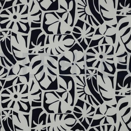 LENZING™ ECOVERO™ GEOMETRISCH MARINEBLAU (hover)