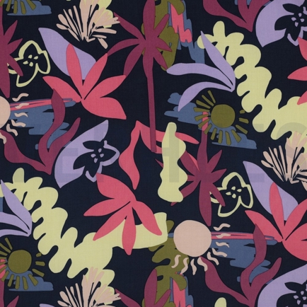 LENZING™ ECOVERO™ FLOWERS NAVY (hover)