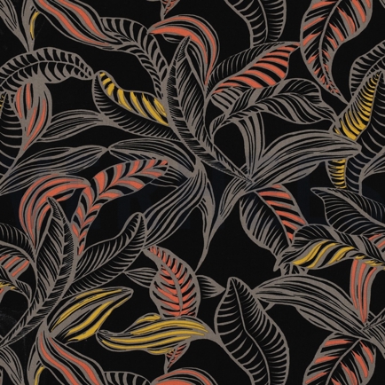 LENZING™ ECOVERO™ BLÄTTER SCHWARZ (hover)