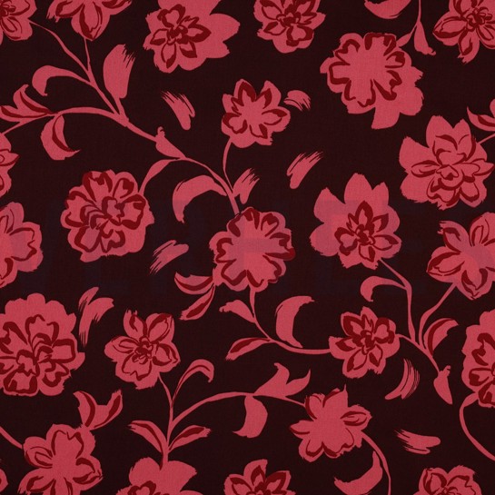 COTTON SATIN FLOWERS BURGUNDY #7