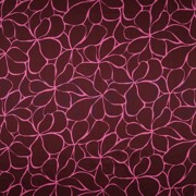 KATOEN SATIJN BLOEMEN BORDEAUXROOD (thumbnail)