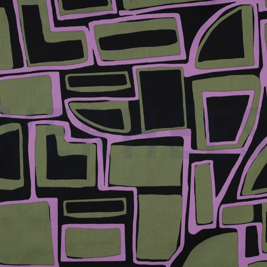 COTON SATIN GEOMETRIQUE NOIR #7