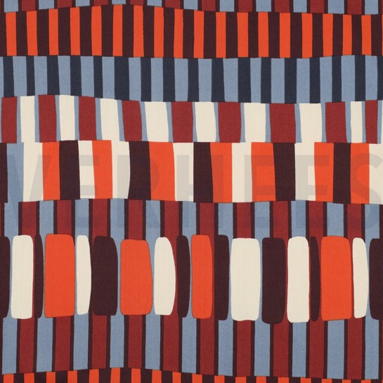 BAUMWOLLE VISKOSE STREIFEN JEANSBLAU #7