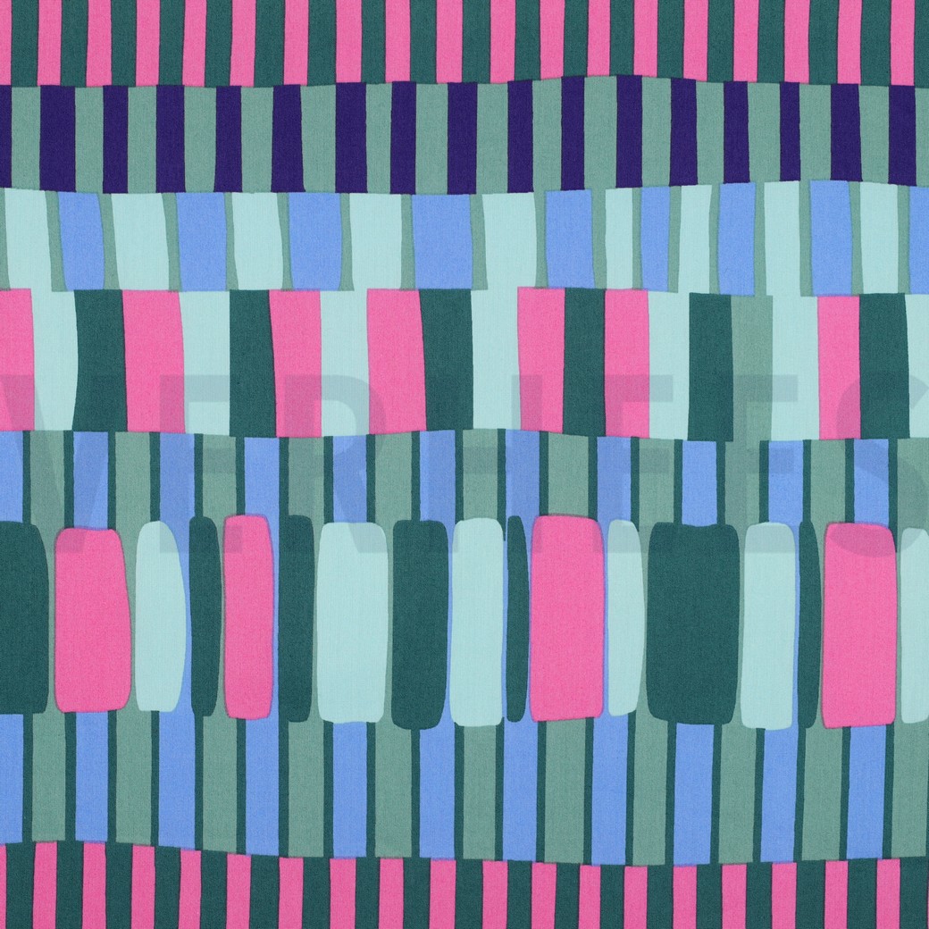 COTTON VISCOSE STRIPES GREEN