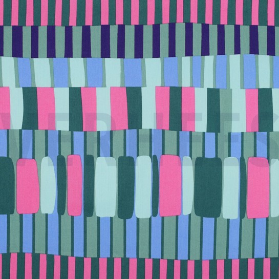 BAUMWOLLE VISKOSE STREIFEN GRÜN #7