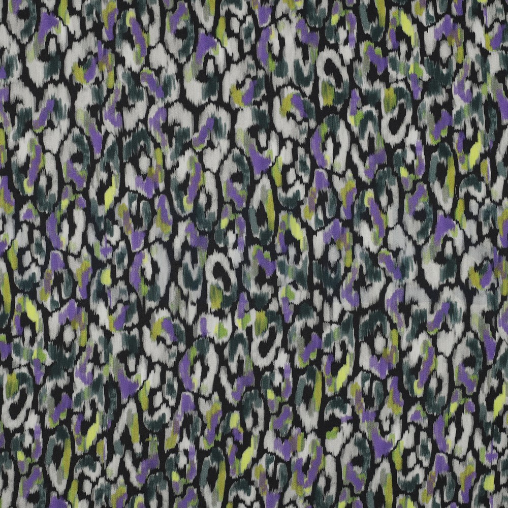 KATOEN SATIJN DIGITAAL DIERENHUID ZWART