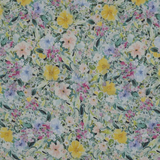 KATOEN VOILE DIGITAAL BLOEMEN MULTI #7