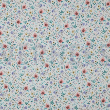 FINE POPLIN DIGITAL FLOWERS OFFWHITE (hover)