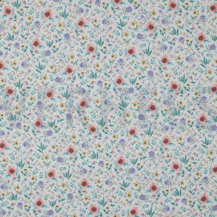 FINE POPLIN DIGITAL FLOWERS OFF WHITE (hover)