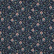 FINE POPLIN DIGITAL FLOWERS NAVY (thumbnail)
