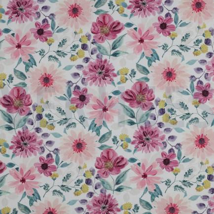 FINE POPLIN DIGITAL FLOWERS MAUVE (hover)