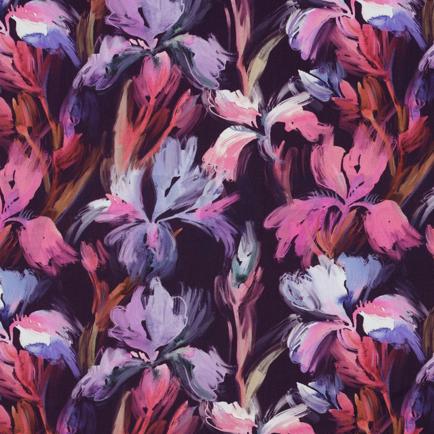 VISCOSE RADIANCE DIGITAL FLEURS VIOLET (hover)