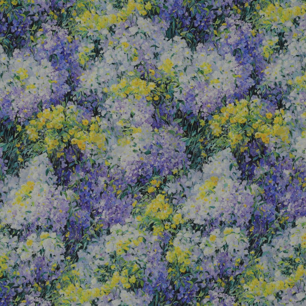 VISCOSE RADIANCE DIGITAAL BLOEMEN BLAUW