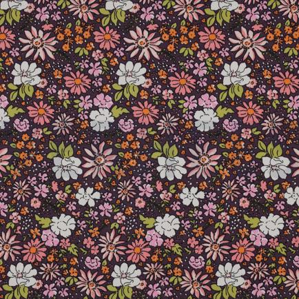 FRENCH TERRY BLOEMEN DONKERPAARS (hover)
