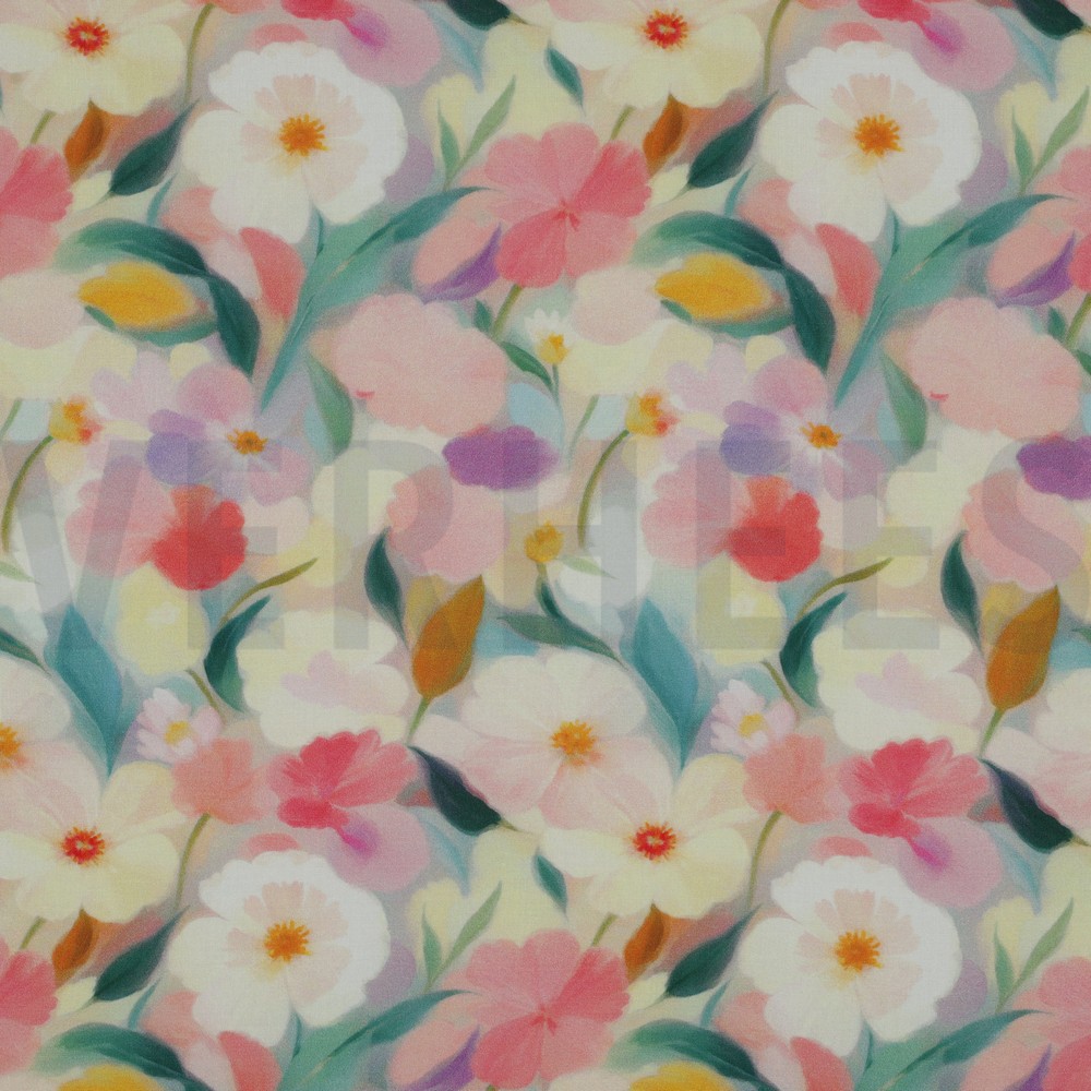 VISCOSE RADIANCE DIGITAL FLOWERS LIGHT PINK