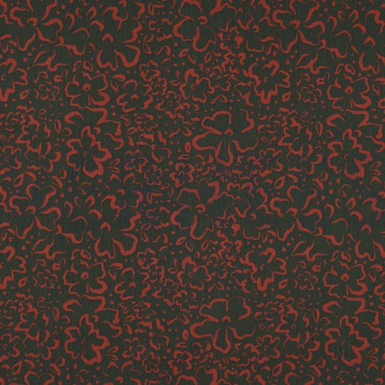 KATOENEN POPLIN WILDE BLOEMEN LEGERGROEN #7