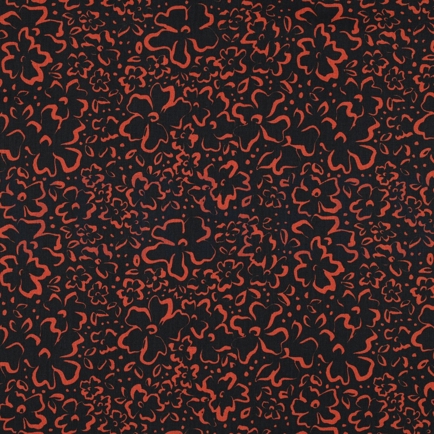 POPELINE DE COTON FLEURS SAUVAGES NOIR (hover)