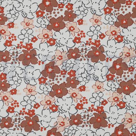 KATOENEN POPLIN WILDE BLOEMEN GEBROKEN WIT (hover)