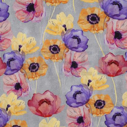 VISCOSE RADIANCE DIGITAL FLEURS GRIS (hover)
