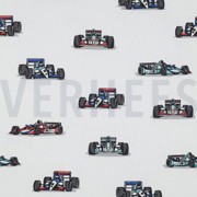 KATOENEN POPLIN RACEAUTO’S WIT (thumbnail)