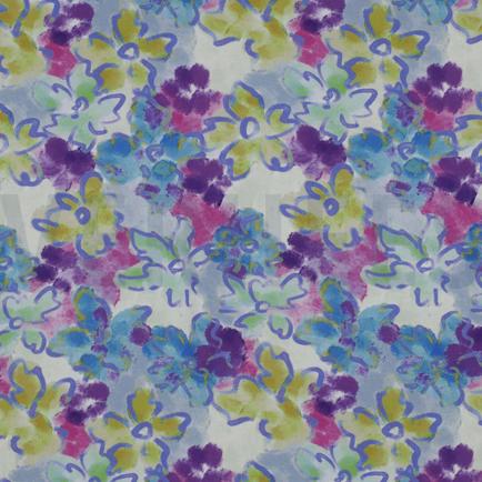 VISCOSE RADIANCE DIGITAL FLEURS BLEU (hover)
