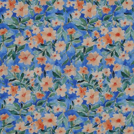 VISCOSE RADIANCE DIGITAL FLEURS BLEU (hover)