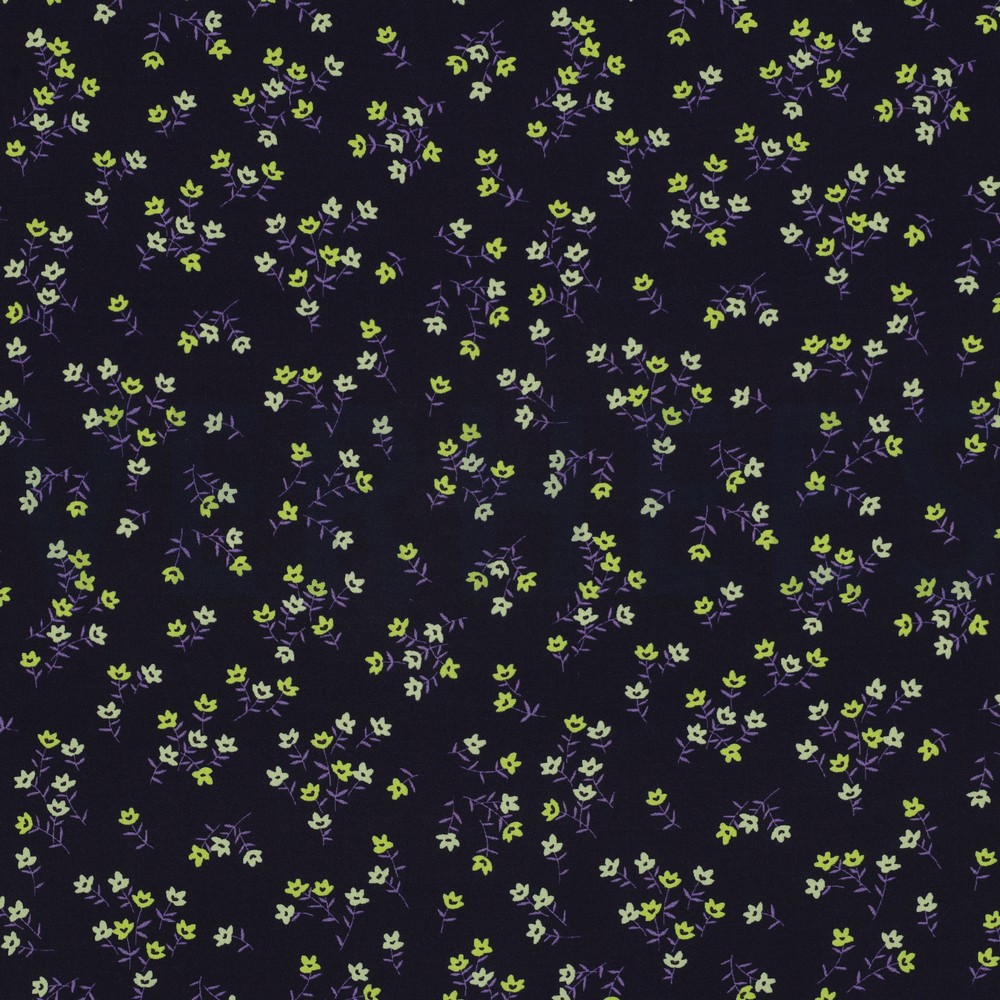 VISCOSE RADIANCE DIGITAL FLOWERS NAVY