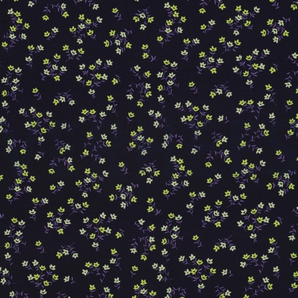 VISCOSE RADIANCE DIGITAL FLOWERS NAVY (hover)