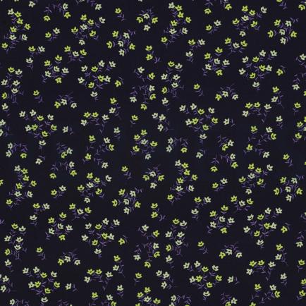 VISCOSE RADIANCE DIGITAL FLEURS BLEU MARINE (hover)