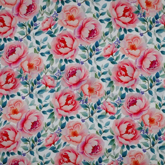 VISCOSE RADIANCE DIGITAL FLEURS BLANC #7