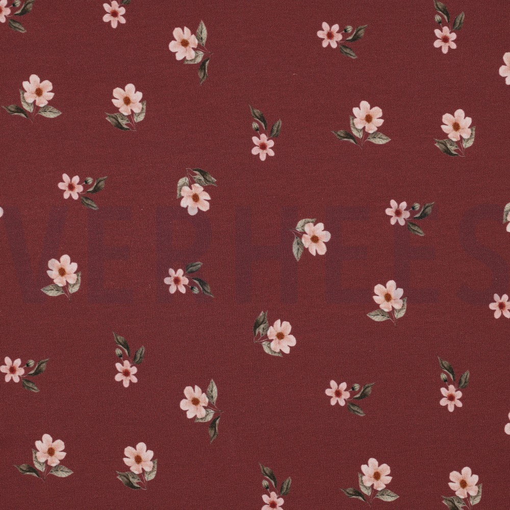 JERSEY DIGITAL GOTS BLUMEN ROUGE